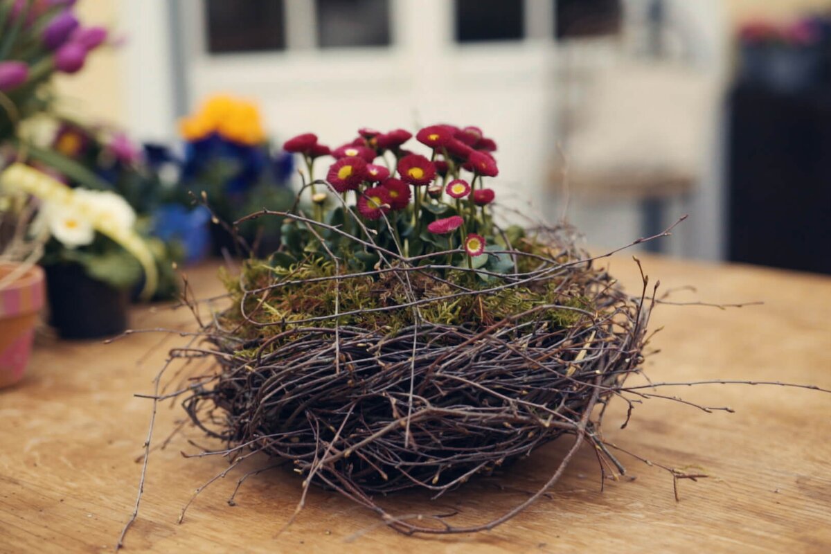 Blumengesteck mit Steckschwamm selber stecken Starkl Gartenblog